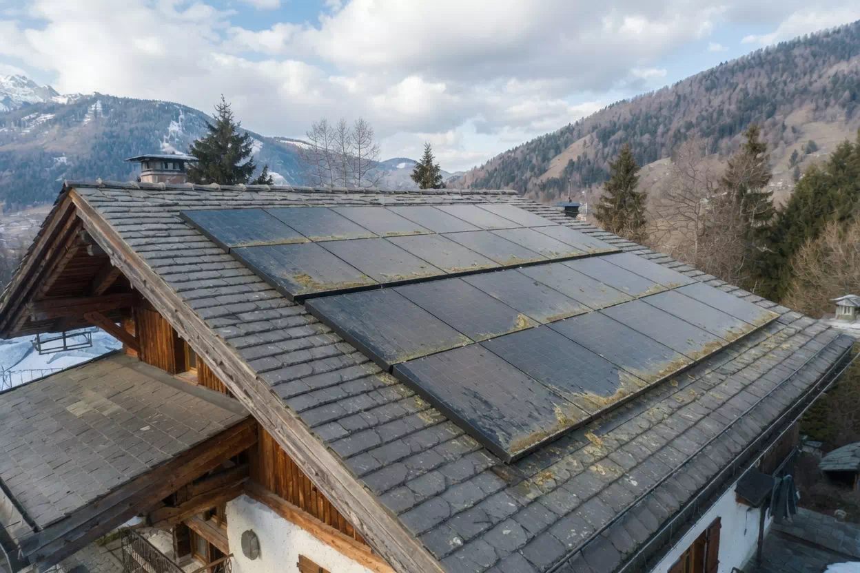 Villa à Gap avec panneaux solaires avant nettoyage UpSolaire